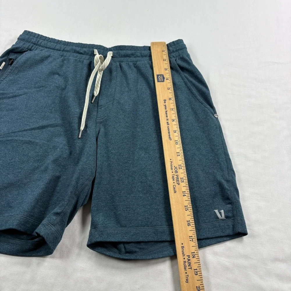 Vuori Ponto Performance Shorts Men Medium Blue Stretch Athletic Gym Lounge Sweat